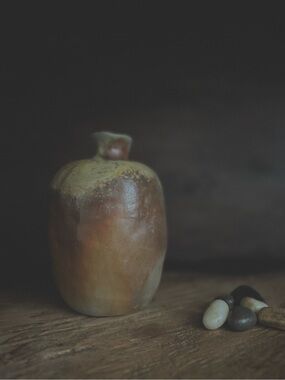 Vintage Studio Pottery Vase Earth Tone Wabi Sabi Ceramic Bud Vessel